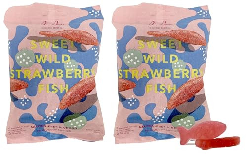 Bon Bon Swedish Candy Sweet Wild Strawberry Fish Vegan Candy, Swedish Gummy Candy from Sweden 5.2... | Amazon (US)