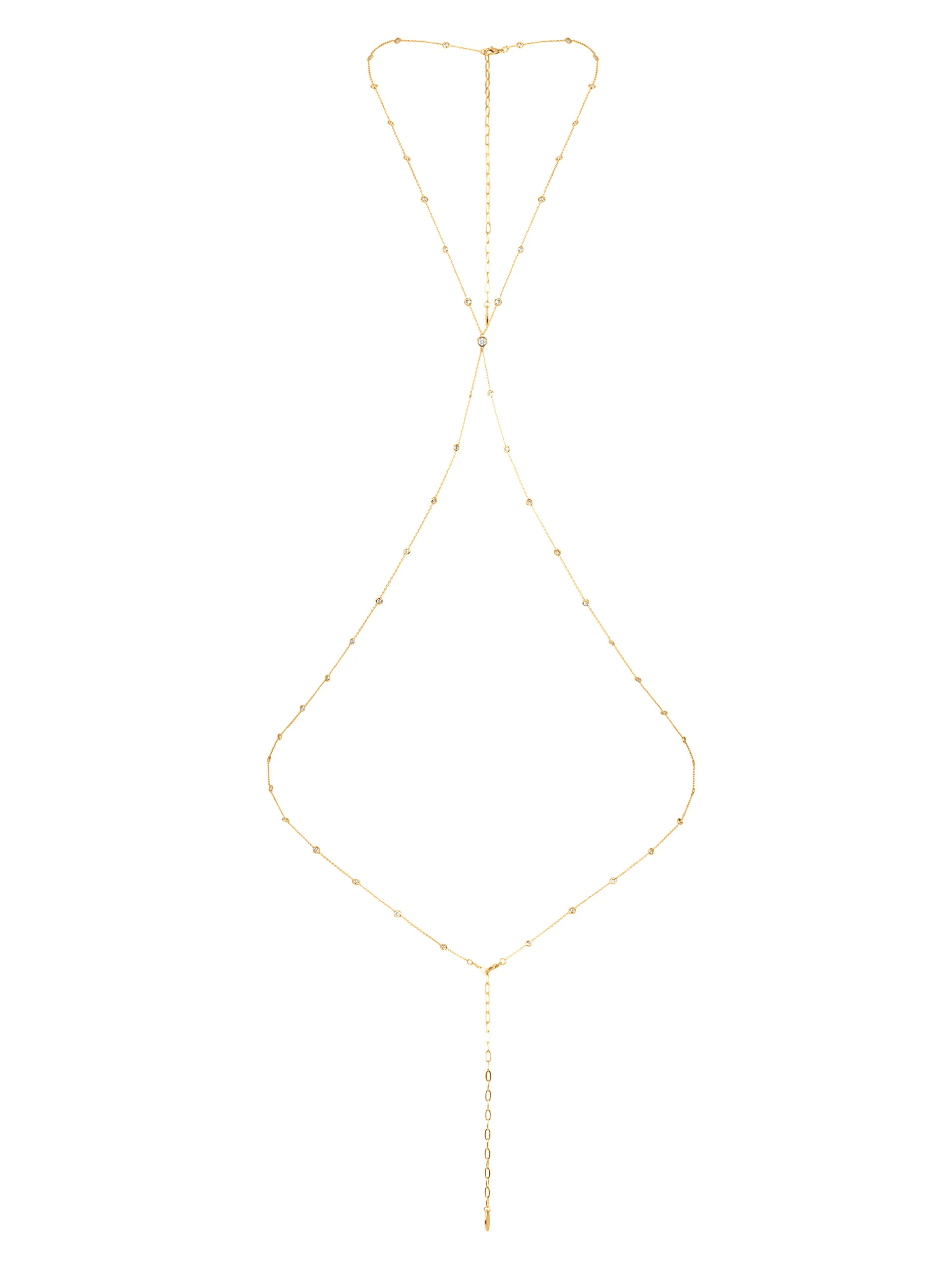 Simple Crystal X Body Chain | Ettika