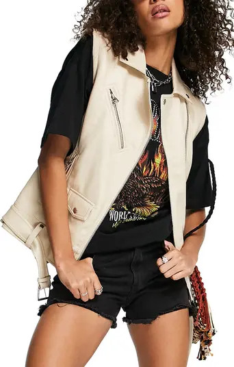Topshop Faux Leather Moto Vest | Nordstrom | Nordstrom Canada