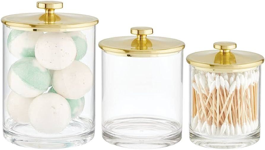 mDesign Plastic Apothecary Canister Jar Storage Amazon kitchen finds amazon essentials amazon finds | Amazon (US)