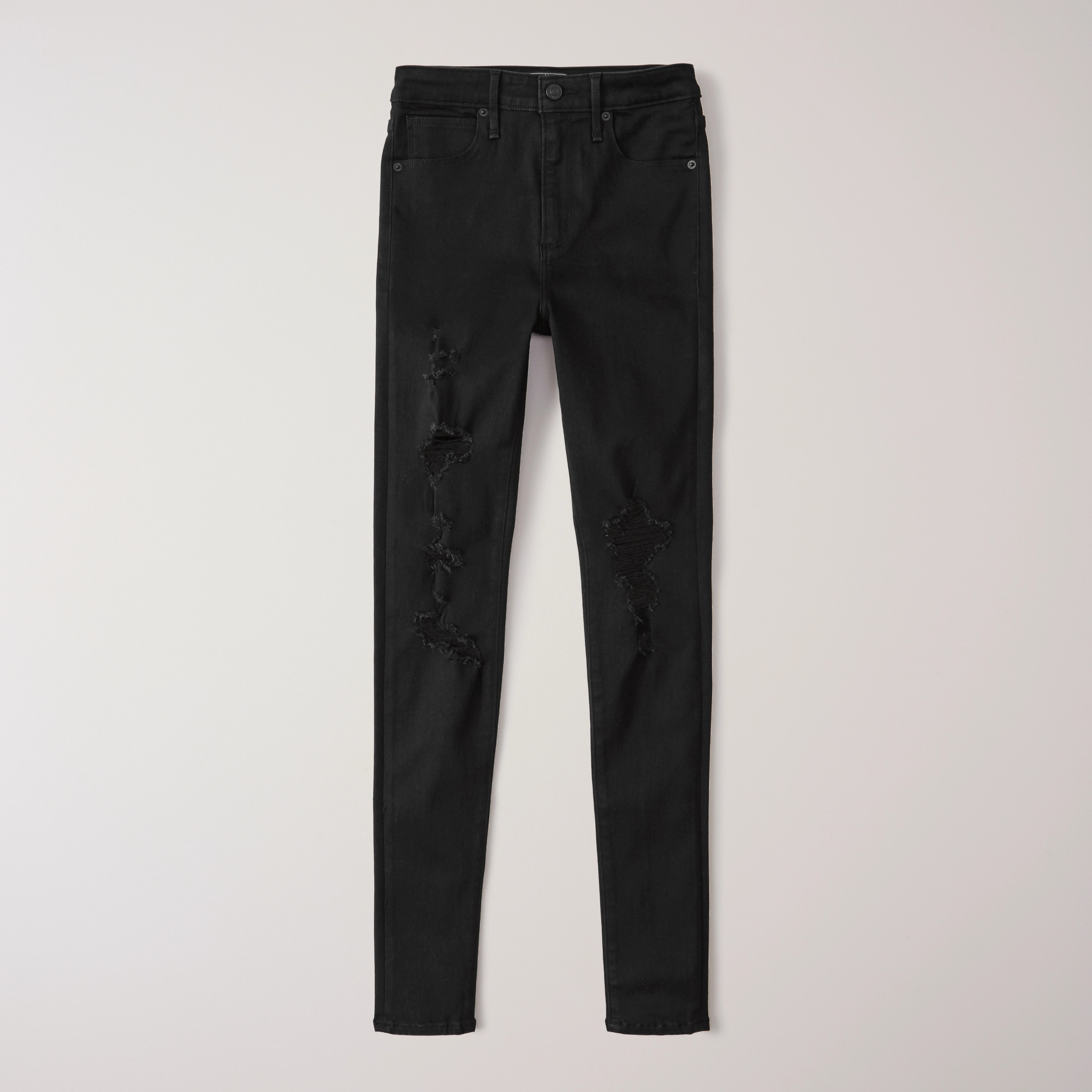 Ripped High Rise Super Skinny Jeans | Abercrombie & Fitch (US)