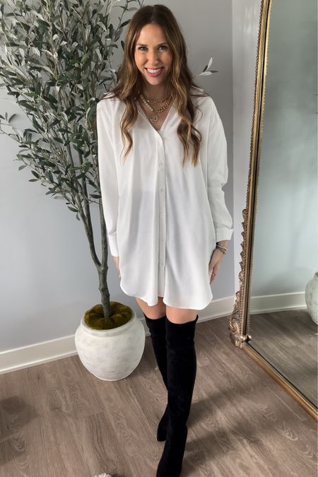 Fall outfit, white oversized dress, white tunic dress, fall going out outfit 

#LTKworkwear #LTKSeasonal #LTKfindsunder50