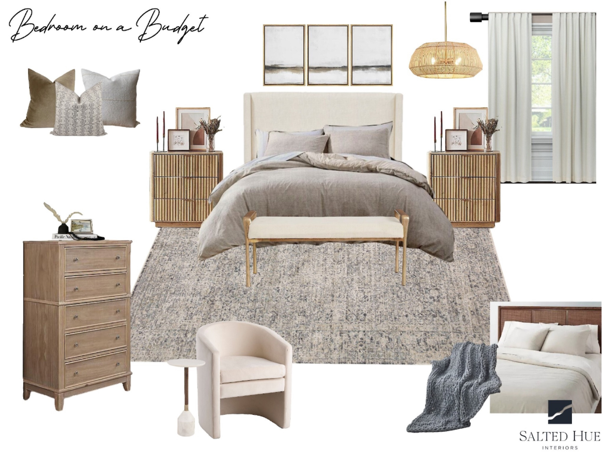 Bedroom design. Master bedroom. Nightstands. Natural furniture. Dresser. Barrel chair. Target bedroom. Woven light fixture. Chandelier. Pillows. Throw blanket. Artwork. Curtains. Curtain rod  

#LTKhome #LTKFind #LTKstyletip