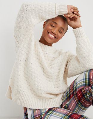 Aerie Oversized Crew Sweater | American Eagle Outfitters (US & CA)