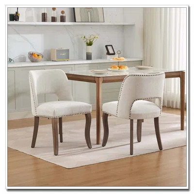 Fabric Upholstered Dining Room Chair Kitchen Chairs,Wooden Dining Chairs | Wayfair North America