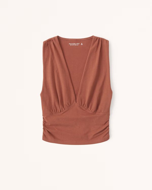 Women's Cotton Seamless Fabric Ruched Top | Women's Tops | Abercrombie.com | Abercrombie & Fitch (US)