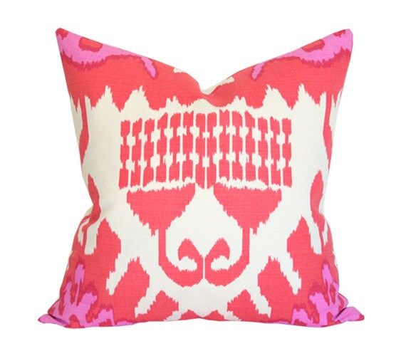 Kazak Orange & Pink - Quadrille Designer Pillow Cover- Custom Made-to-Order | Etsy (US)