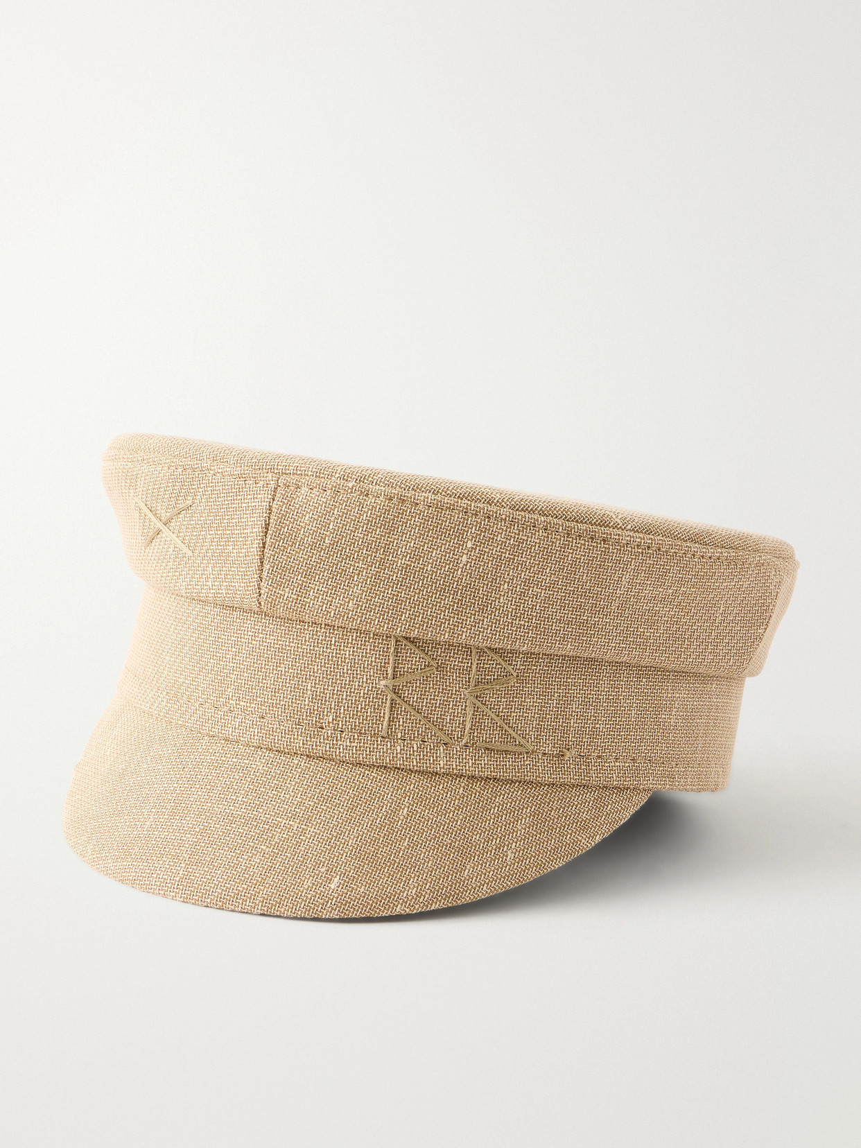 Ruslan Baginskiy - Baker Boy Embroidered Woven Cap - Neutrals | NET-A-PORTER (US)