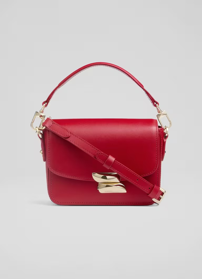 Frankie Red Smooth Leather Core Crossbody | L.K. Bennett (UK)