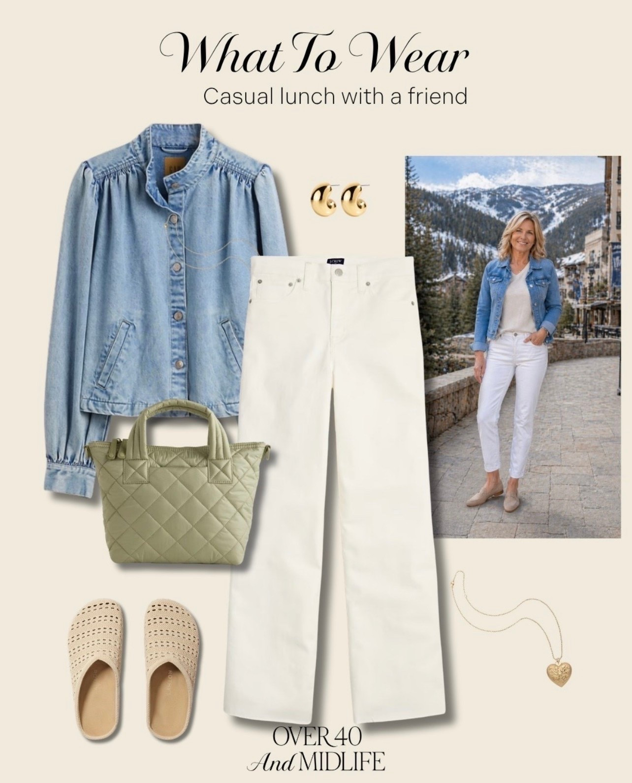 ✨Tap the bell, save and ❤️ for over 40 fashion, midlife style, midsize fashion and luxury looks for less. 

You know those days when you’re meeting a friend for lunch…
and somehow nothing feels easy to throw on anymore?

Not too dressed up.
Not too casual.
And definitely nothing that clings in the wrong places.

This is where Outfit Physics quietly does the work 👇

✨ Why this outfit just works:
– The denim jacket adds soft structure (instant lift at the shoulders)
– The white straight-leg jeans skim, not squeeze (goodbye clingy midsection)
– The neutral mules keep it effortless but polished
– The light layers + simple accessories create balance without overthinking

It’s that perfect casual lunch outfit for midlife women that feels pulled together… without trying too hard.

Because style over 40 isn’t about having more clothes.
It’s about having the right ones.

This is what I reach for when I want to feel like myself again 🤍

Would you wear this for lunch… errands… or a casual day out?


Helping you look good, feel good — Lindsey Denver

#midlifestyle #over40style #midsizefashion #over50style #casualoutfits #everydaystyle #casuallook #lunchoutfit #momstyle #genxstyle #over40fashion #styleover40 #comfortablefashion #effortlessstyle #denimjacket #whitejeansoutfit #springoutfits #summeroutfits #outfitideas #realoutfits #bodyconfidence #perimenopausestyle #wardrobeessentials #outfitphysics

#LTKMidsize #LTKPlusSize #LTKOver40

Comment SHOP below to receive a DM with the link to this post on my LTK ⬇ https://liketk.it/69LHp