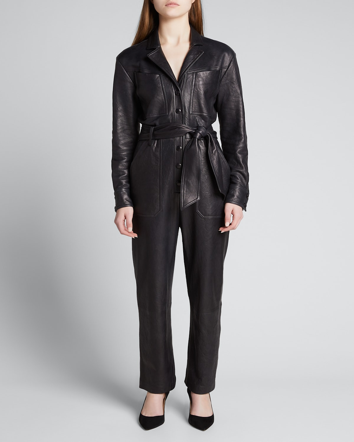 Loredana Leather Jumpsuit | Bergdorf Goodman