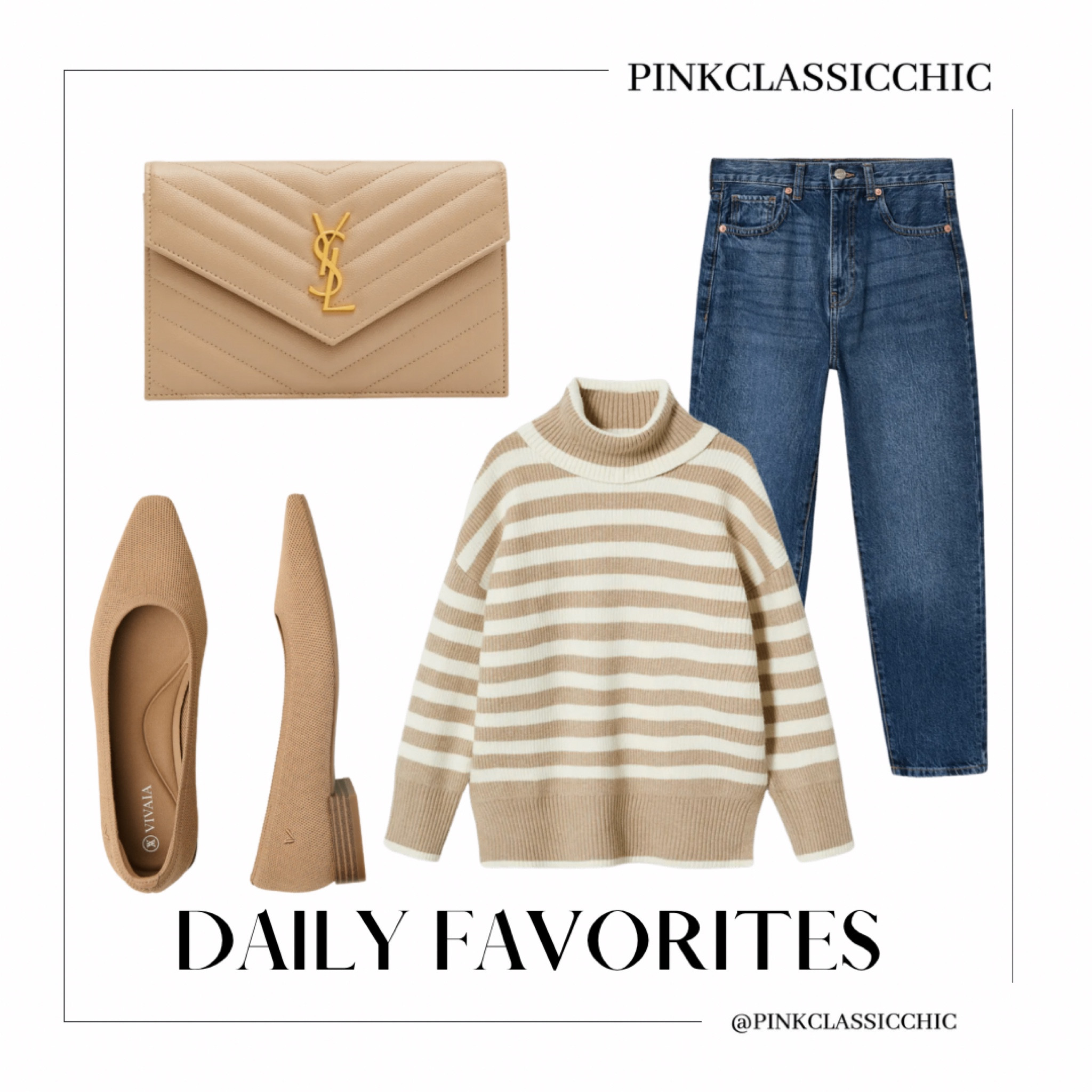 Winter outfits, turtleneck sweater, stripe sweater, flats, work looks, casual looks, casual outfits, mom jeans, jeans, fashion inspo 

#LTKstyletip #LTKunder100 #LTKsalealert