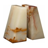 Platanus Collection Black and Gold Marble Bookends, Light Freen Onyx | Houzz 