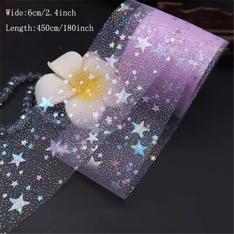 6cm/2.4inches 5yards Shinning Star Chunky Glitter Ribbon Blingbling Fabric Ribbon Gift Package DI... | Temu Affiliate Program