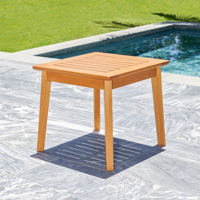 Solhome Rayna Poolside Wood Side Table M1921 20" x 20" Light Brown | Target