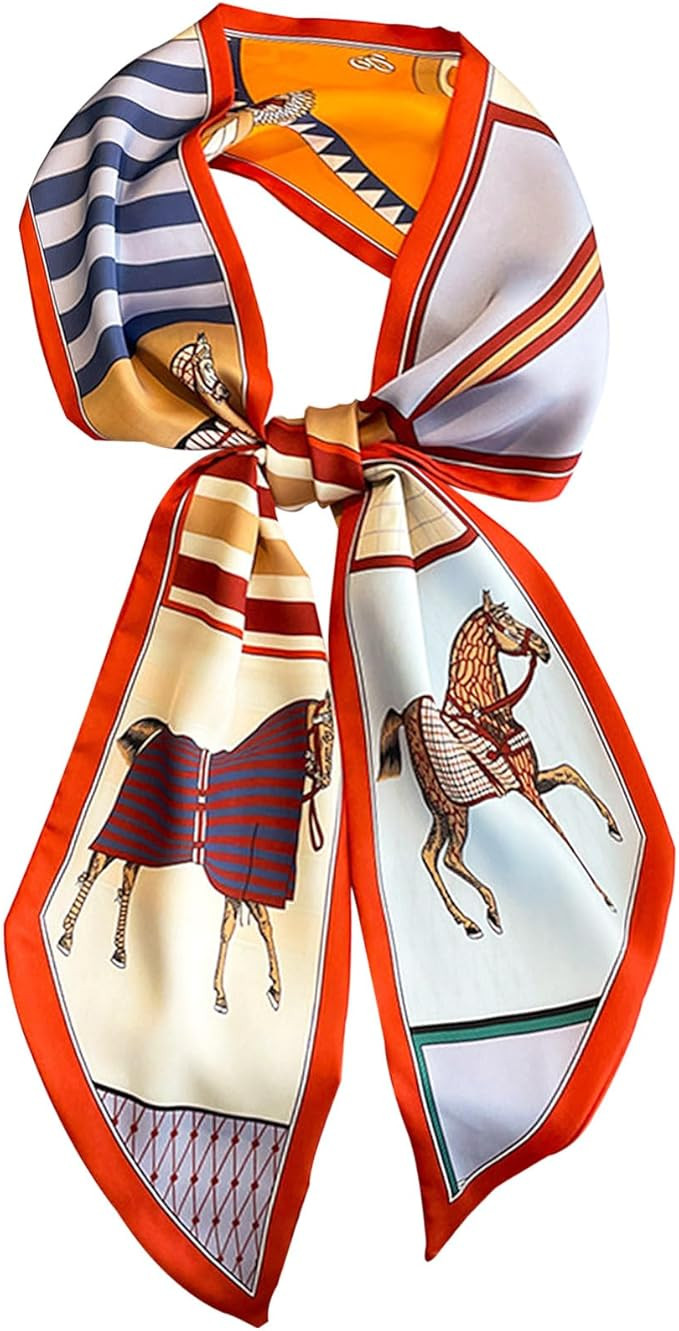 Head Scarf Hair Neck Scarves For Women Purse Bag Scarfs For Handbags Silky Long Thin Satin Headsc... | Amazon (US)