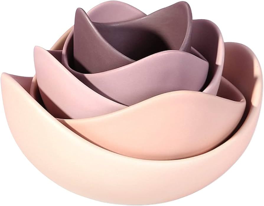 Notakia Salad Decorative Bowls Lotus Shaped Pasta Bowls Dishwasher & Microwave Safe, Unique Angle... | Amazon (US)