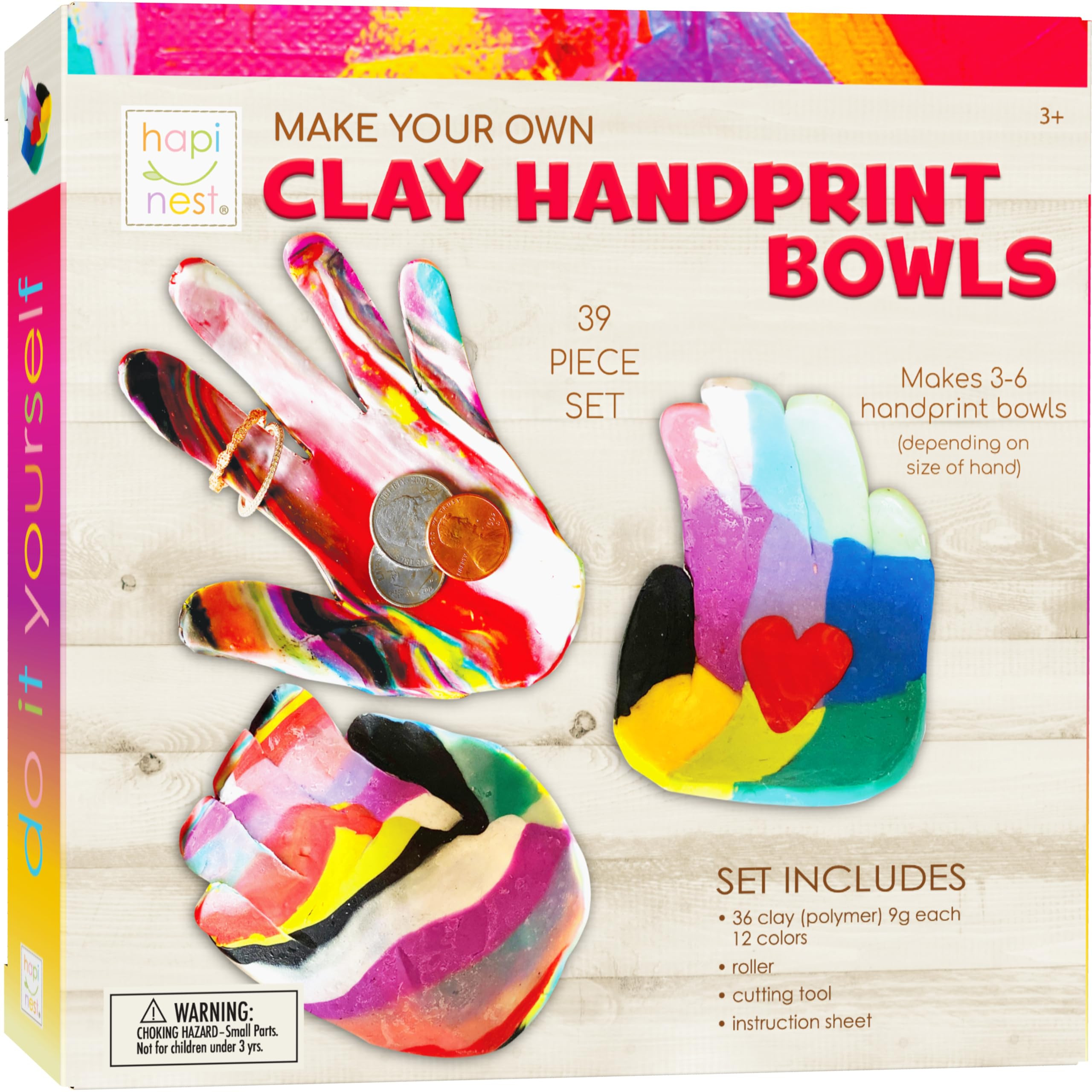 Hapinest Make Your Own Clay Handprint Bowl Kit for Kids, Arts and Crafts for Boys & Girls Ages 6 ... | Amazon (US)