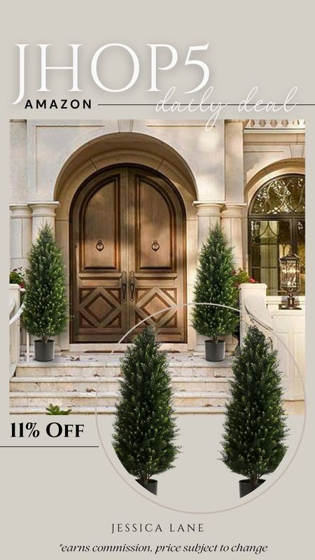 Amazon daily deal, save 11% on these gorgeous 3.2 ft artificial cedar topiary outdoor trees. Amazon home, Amazon decor, porch Decor, artificial cedar topiary, artificial trees, artificial cedar trees, outdoor decor, Amazon deal

#LTKSeasonal #LTKSaleAlert #LTKHome