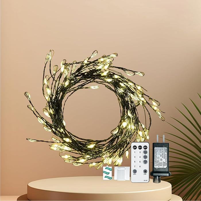 Dailyart Fairy Lights Plug in, 200 Led Fairy Light with Remote 10Ft Fairy Lights with Timer 8 Mod... | Amazon (US)