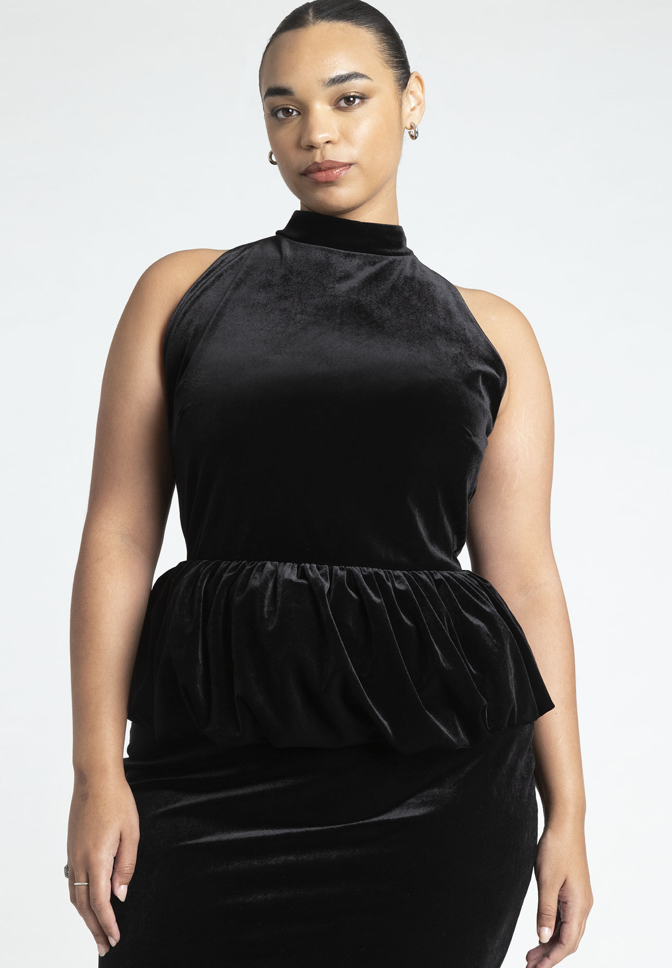 Velvet Peplum Dress | Eloquii