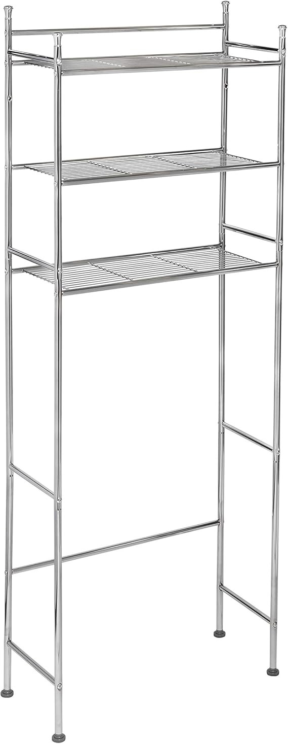 Honey-Can-Do BTH-05079 3-Tier Metal Bathroom Shelf Space Saver, 9.45 x 22.83 x 59.84, Chrome | Amazon (US)