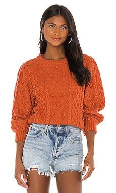 For Love & Lemons Florentina Sweater in Ginger from Revolve.com | Revolve Clothing (Global)