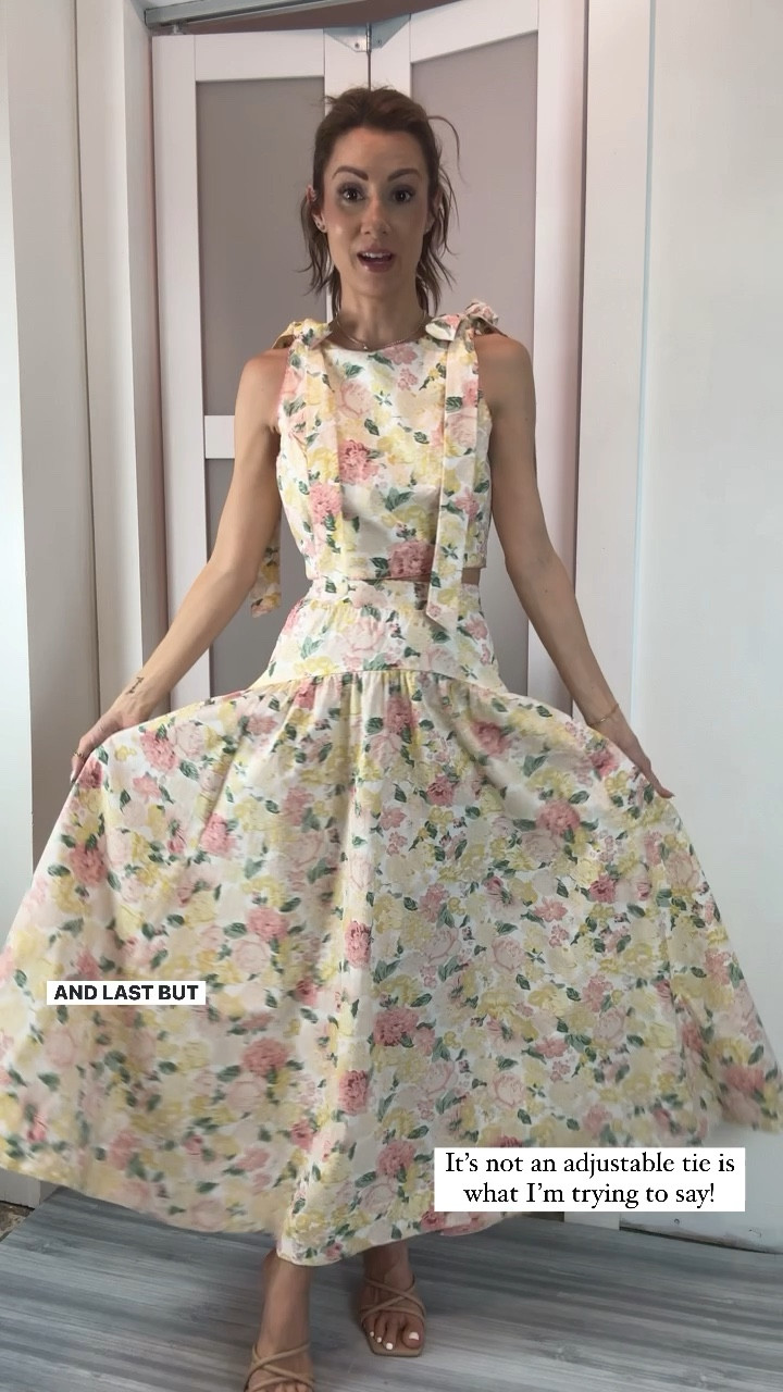 This two-piece floral set is so dreamy! This is a great vacation outfit, cruise outfit, or even a special event if you are the birthday girl, etc. The top has button back closure and ties at the shoulders, but the ties are not adjustable. The skirt has side zip closure and elastic around the back for comfort. I am wearing a size small in both the top and the bottom. It is a little big on me in the waist but worth getting altered. I am 5‘4“ for reference in length. Another plus is that you can pair the top with jeans or the skirt with just a plain tank for different looks so this is so easy to mix and match with other pieces in your closet  I paired it with these block heel sandals that are super comfy and can be used for both casual and dressy outfits. Sandals are true to size.

#LTKTravel #LTKFindsUnder100 #LTKParties
