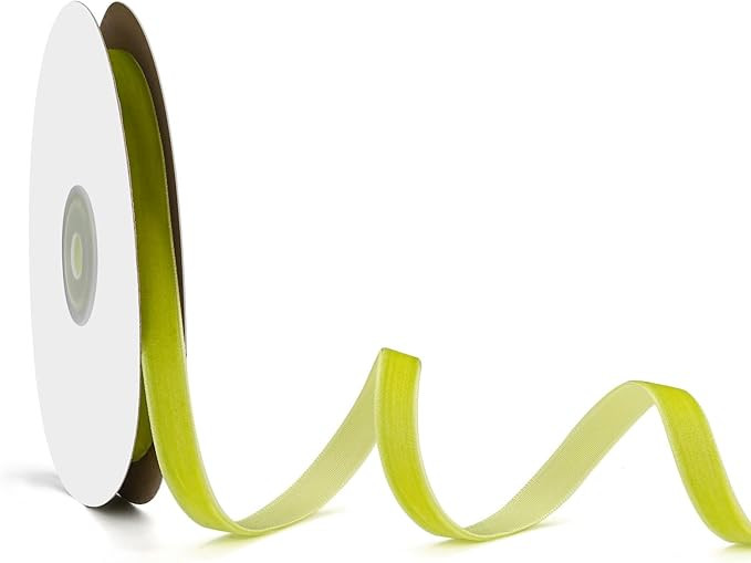 Green Velvet Ribbon Decorations for St Patrick's Day, Vintage Yellow Green Velvet Ribbons for Chr... | Amazon (US)