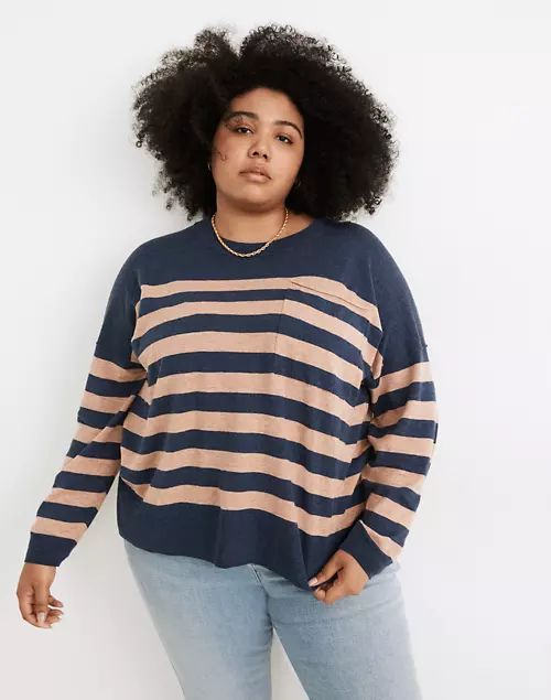 Plus Lightweight Pocket Pullover Sweater in Stripe | Madewell