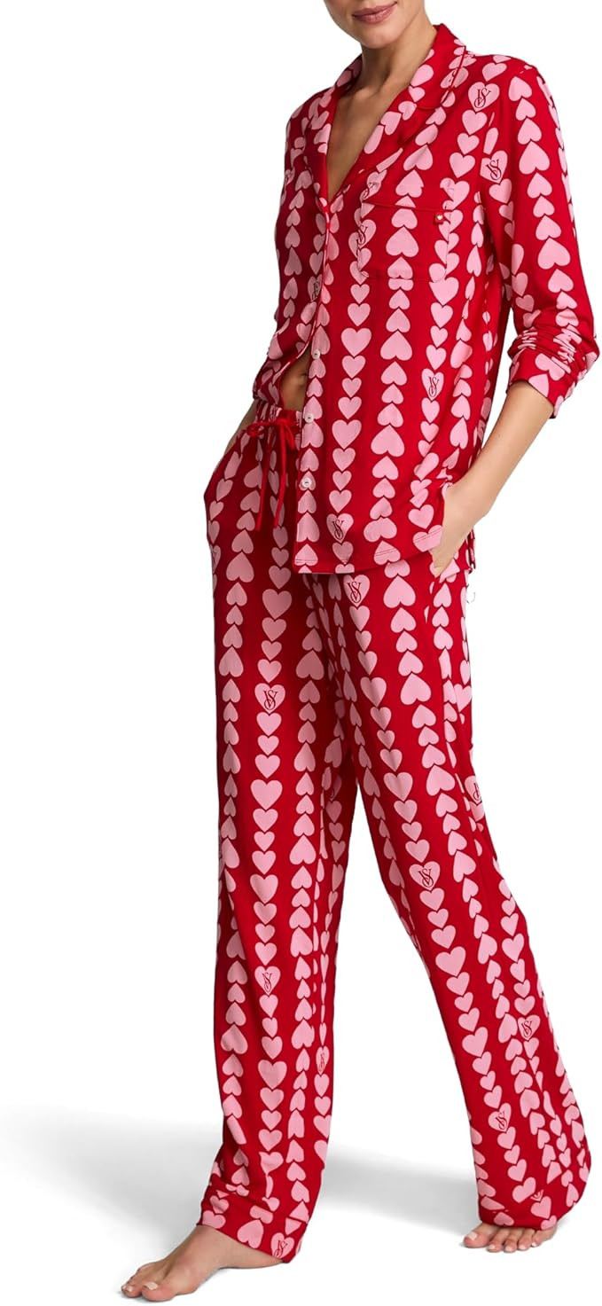 Victoria's Secret Modal Pajama Set, Long Sleeve Button Down Shirt and Pajama Pants, Sleepwear for... | Amazon (US)