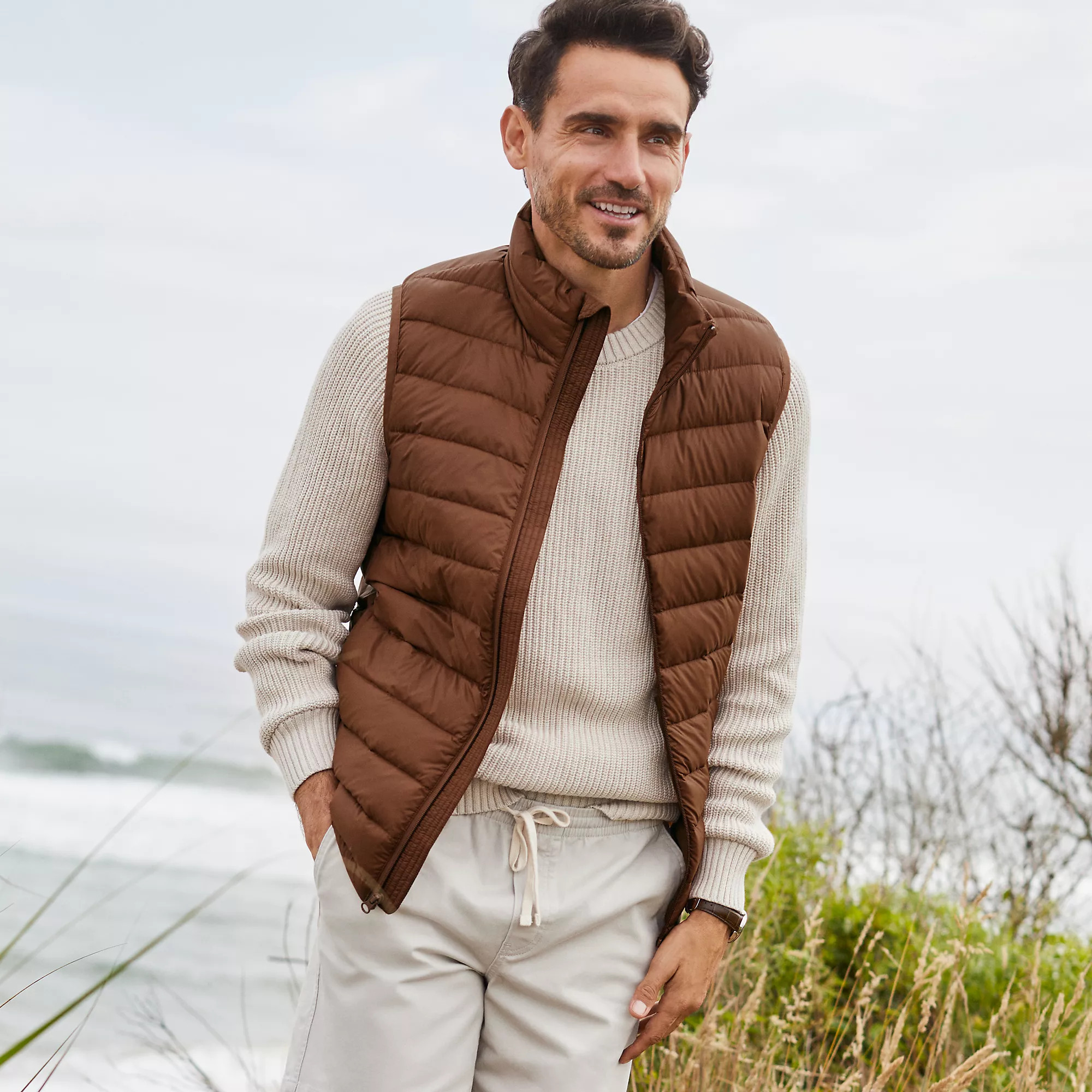 Men's Tall Wanderweight Packable Down Vest | Lands' End (US)