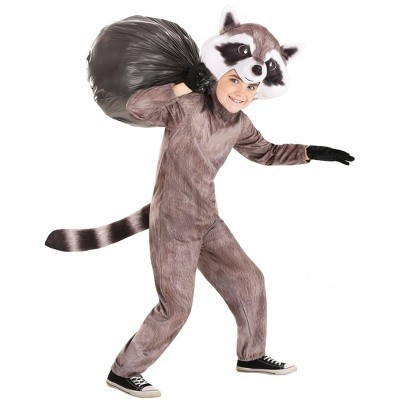 HalloweenCostumes.com Medium   Realistic Raccoon Kid's Costume, Black/White/Gray | Target