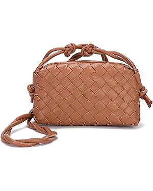 Woven Crossbody Bags For Women, Small Handmade Purse Clutch Shoulderbag Handbag, Zipper Closure | Amazon (US)