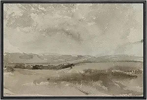 SIGNLEADER Framed Canvas Print Wall Art Pastel Brown Mountain Valley Landscape Nature Wilderness ... | Amazon (US)