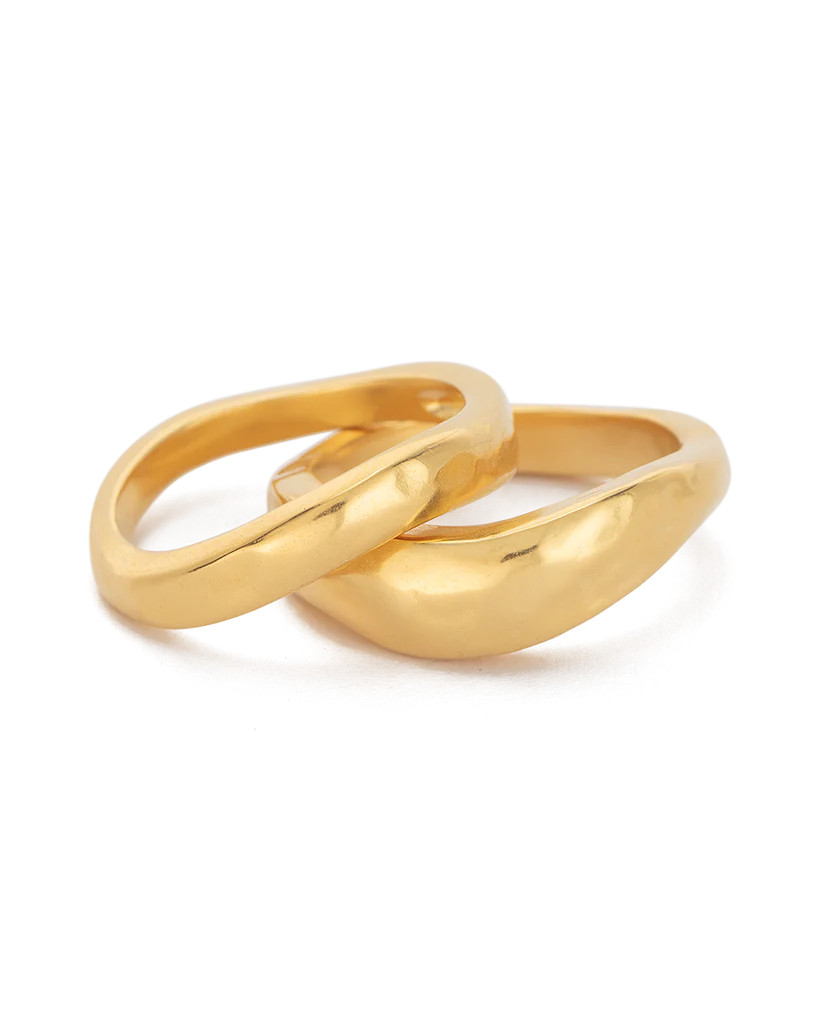 ESSENCE STACKING RING SET (18K GOLD PLATED) | Kirstin Ash