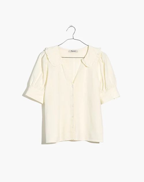 Linen-Blend Peter Pan Collar Shirt | Madewell