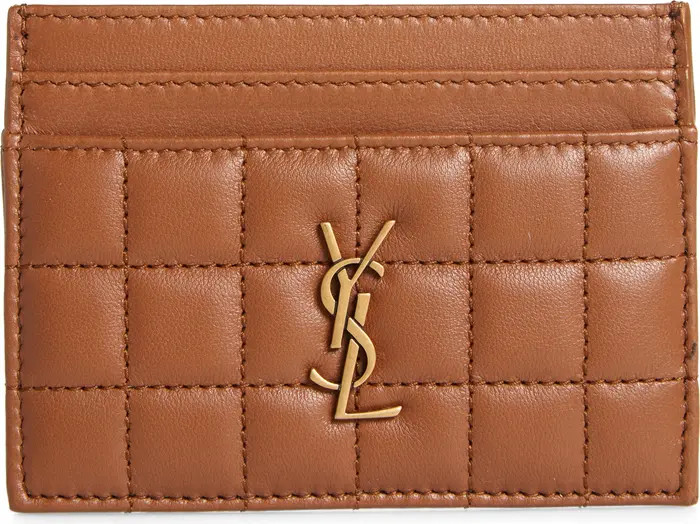 Saint Laurent Matelassé Leather Card Case | Nordstrom | Nordstrom