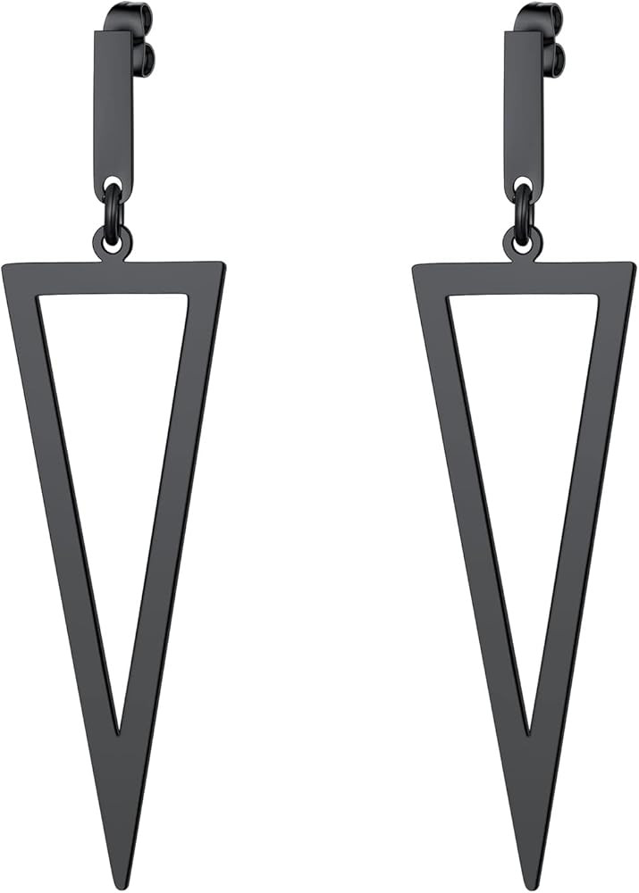 FindChic Stainless Steel Bar Drop Earrings 18K Gold Plated Thin Flat Geometric Round/Stick/Rectan... | Amazon (US)