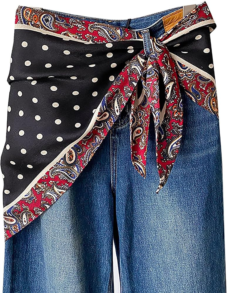 NIDMIDO Triangular Scarfs Belt for Women,Floral Hair Head Scarf Waist Sash Tie for Dresses Neck F... | Amazon (US)