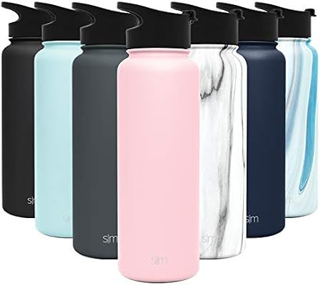 Simple Modern 40 Ounce Summit Water Bottle - Stainless Steel Tumbler Metal Flask +2 Lids - Wide M... | Amazon (US)