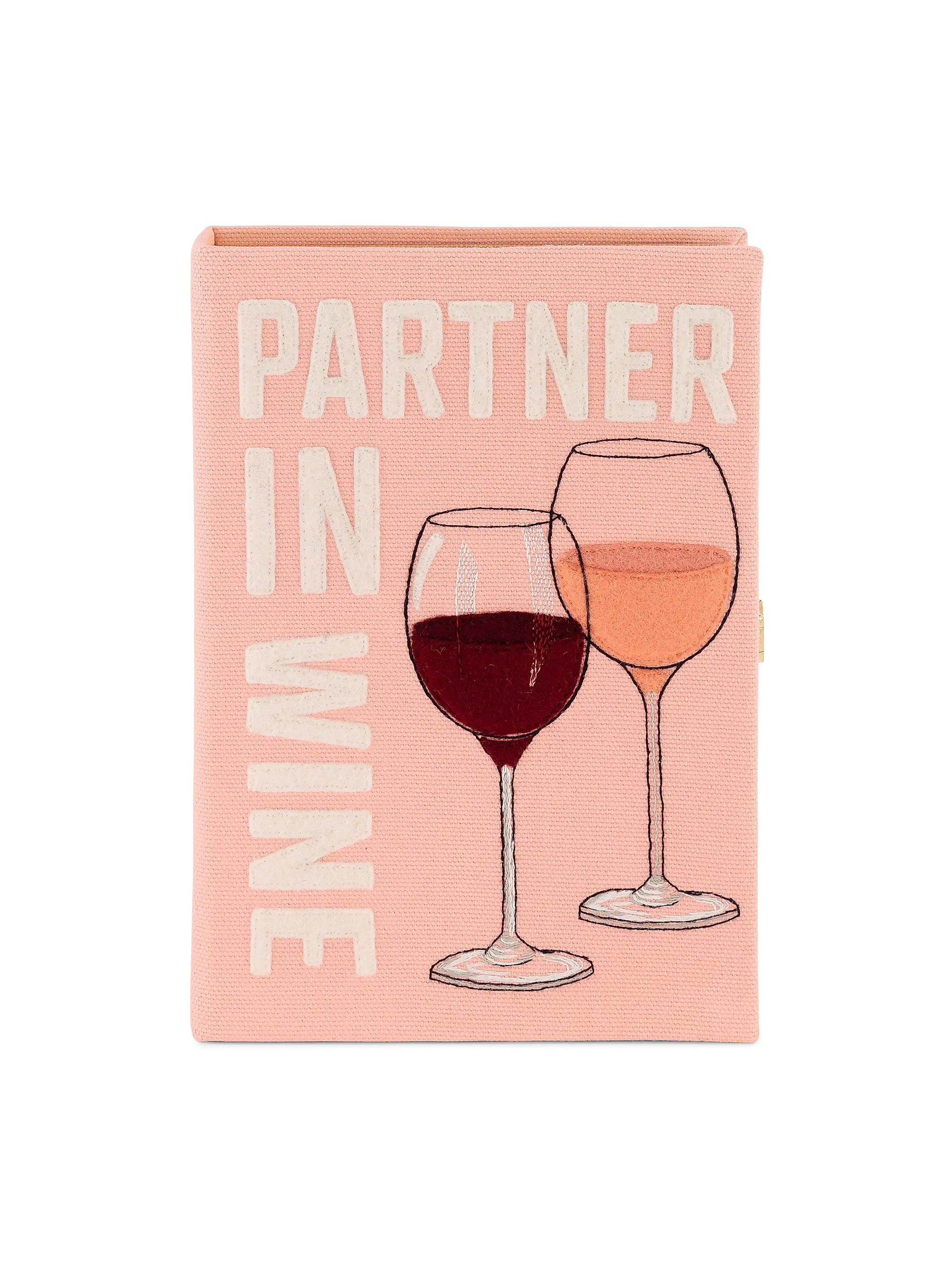 Olympia Le Tan Partner in Wine Embroidered Book Clutch | Saks Fifth Avenue | Saks Fifth Avenue