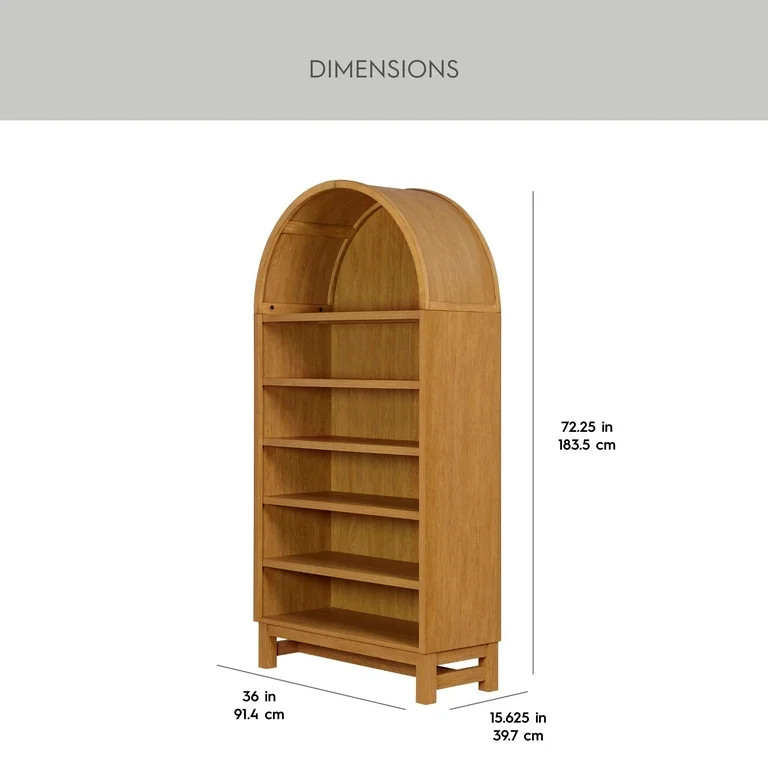 Better Homes & Gardens Juliet Open Arch Bookcase, Light Honey | Walmart (US)