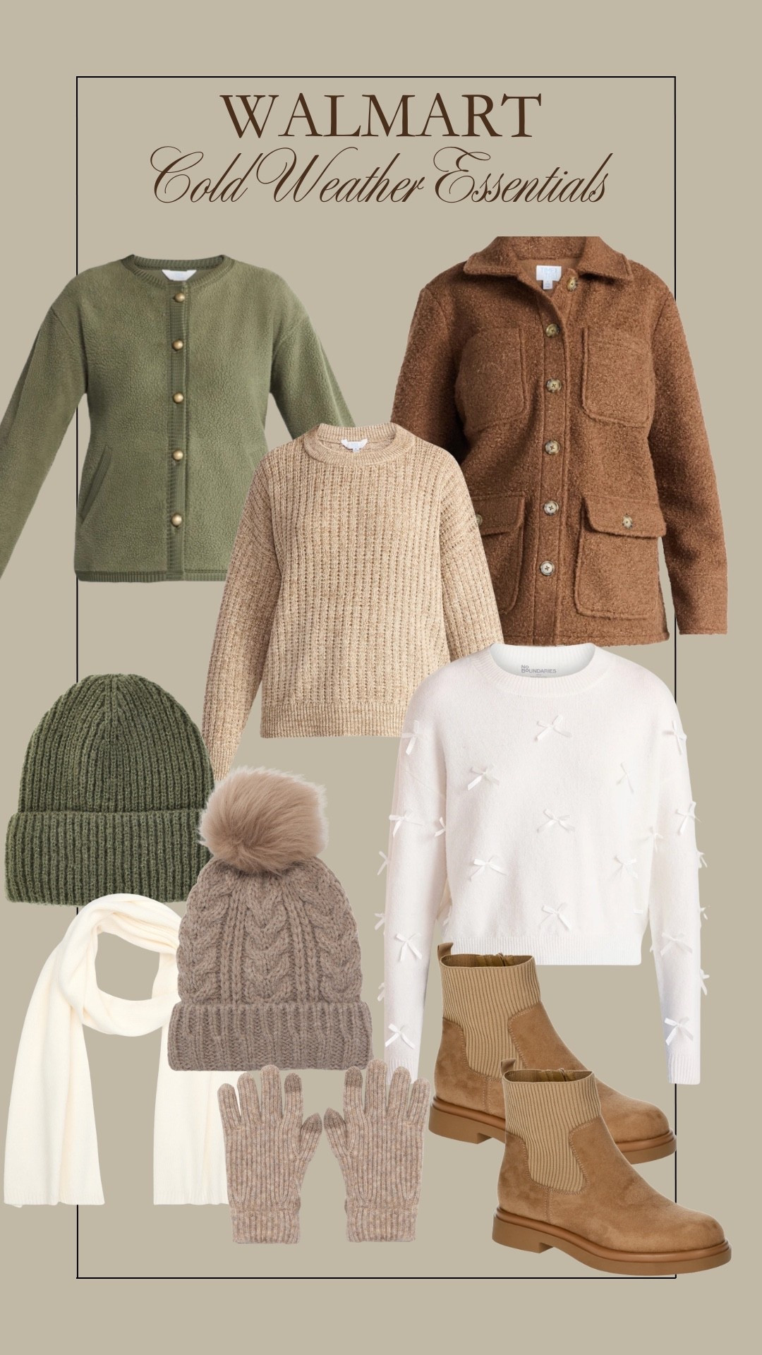 Walmart cold weather essentials, Walmart, clothing, sweaters, beanies, boots


#WalmartPartner #WalmartStyle @WalmartStyle

#LTKGiftGuide #LTKMidsize #LTKFindsUnder50