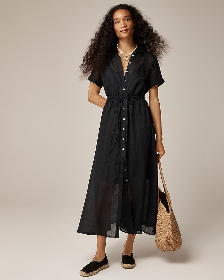 Cerise shirt-dress in ramie | J. Crew US