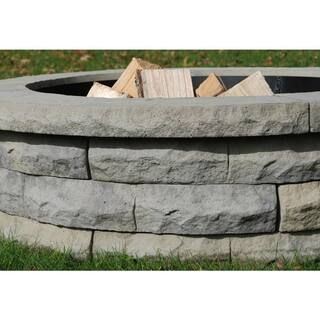 Nantucket Pavers Ledgestone 47 in. Concrete Fire Pit Ring Kit Gray Variegated-72002 - The Home De... | The Home Depot