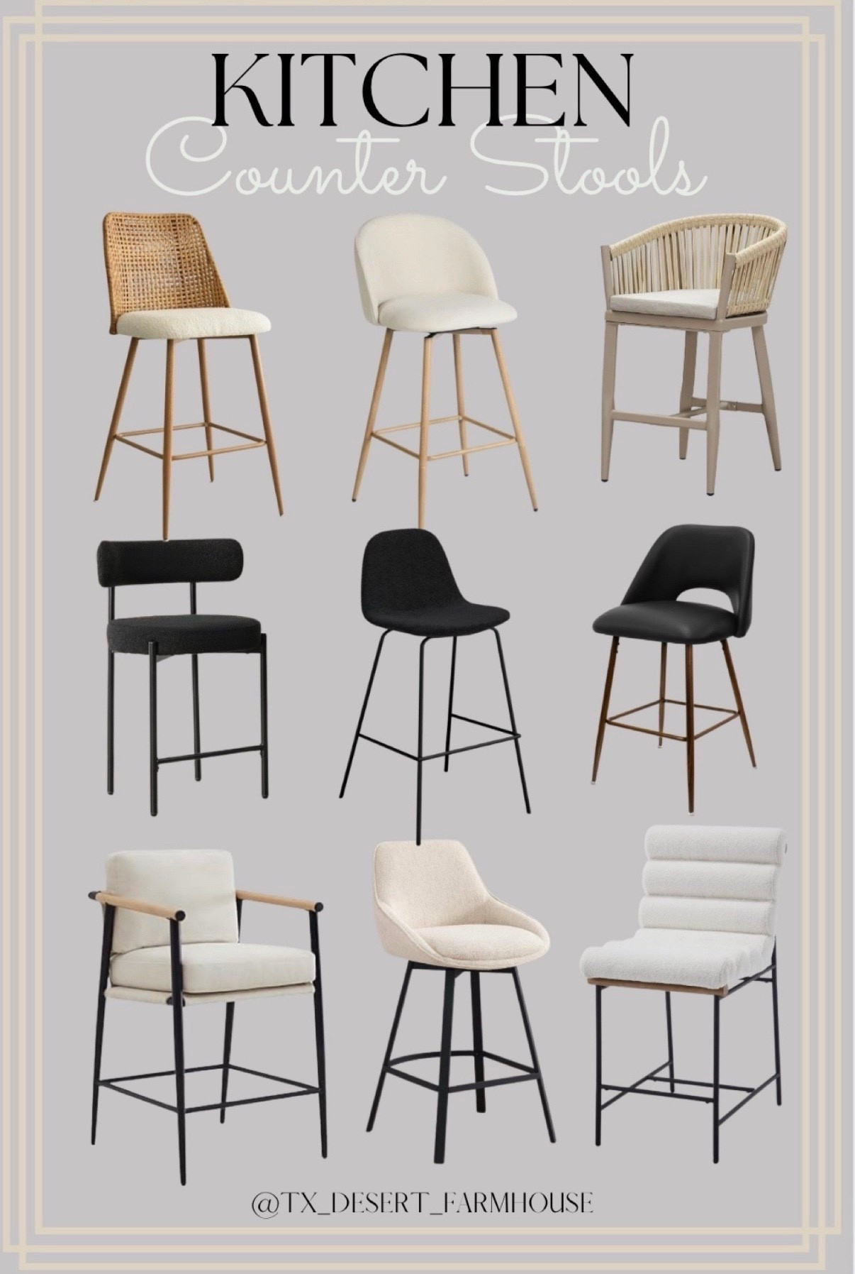 Kitchen Counter Stools

Watson & Whitely Mid Century Modern Barstools Set of 2, 26" H Upholstered Counter Height Bar Stools with Wood Armrests and Metal Legs, Fabric in Beige

ZHENGHAO Modern 25” Upholstered Counter Stools with Back Set of 2, Armless Bar Chairs with Black Metal Legs & Channel Tufted Backrest and Seat for Dining Room Kitchen Counter Island,Cream Sherpa

Zesthouse 26'' Swivel Bar Stools Set of 2, Modern Counter Height Barstools with Backs, Upholstered Linen Fabric Stools for Kitchen Island, Counter Top Stools with Metal Legs, Beige

24'' Boucle Counter Stools Set of 2, Black Bar Stools with Backs, Counter Height Bar Stools for Kitchen Island/Kitchen Counter, Upholstered Counter Chairs

PURPLE LEAF Outdoor Counter Height Bar Stools Set of 2 Patio Metal Modern Wicker Bar Chairs Woven Aluminum Barstools with Back and Cushions for Balcony Garden Indoor Kitchen Poolside Champagne

Asotin 360° Swivel Upholstered Bar Chair with Backrest and Footrest, for Bar, Kitchen, Dining Room(Set of 2)

Aliette Upholstered 27'' Counter Stool (Set of 2)

Berneta Upholstered 26'' Counter Stool with Metal Frame (Set of 2)

Kody Upholstered Bar & Counter Stool (Set of 2)

#counterstools #counterstool #stool #kitchenstool #barstool #kitchenchair #kitchencounter #blackstool #beigestool 

#LTKStyleTip #LTKFamily

#LTKfoodie #LTKHome #LTKSaleAlert