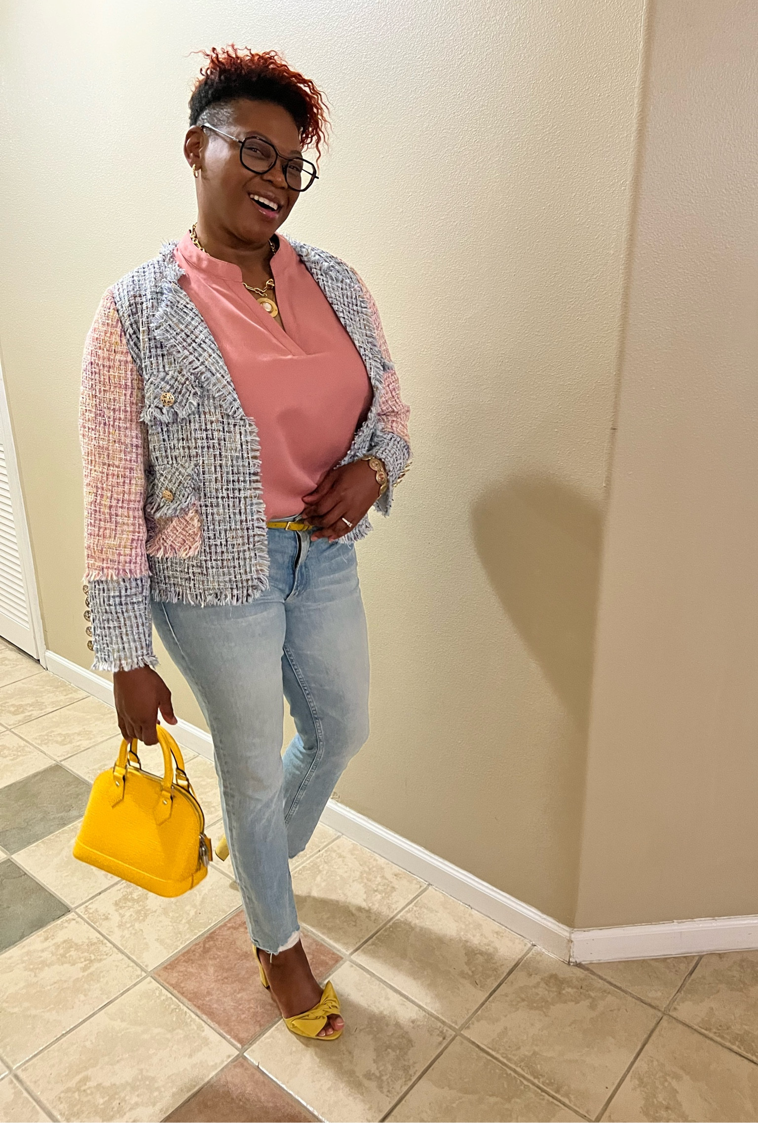 High-Low-Lux. Take an Amazon Top and elevate it with a lightweight Tweed Blazer by Caryn Vallone. I put a few comps below.

#LTKFind