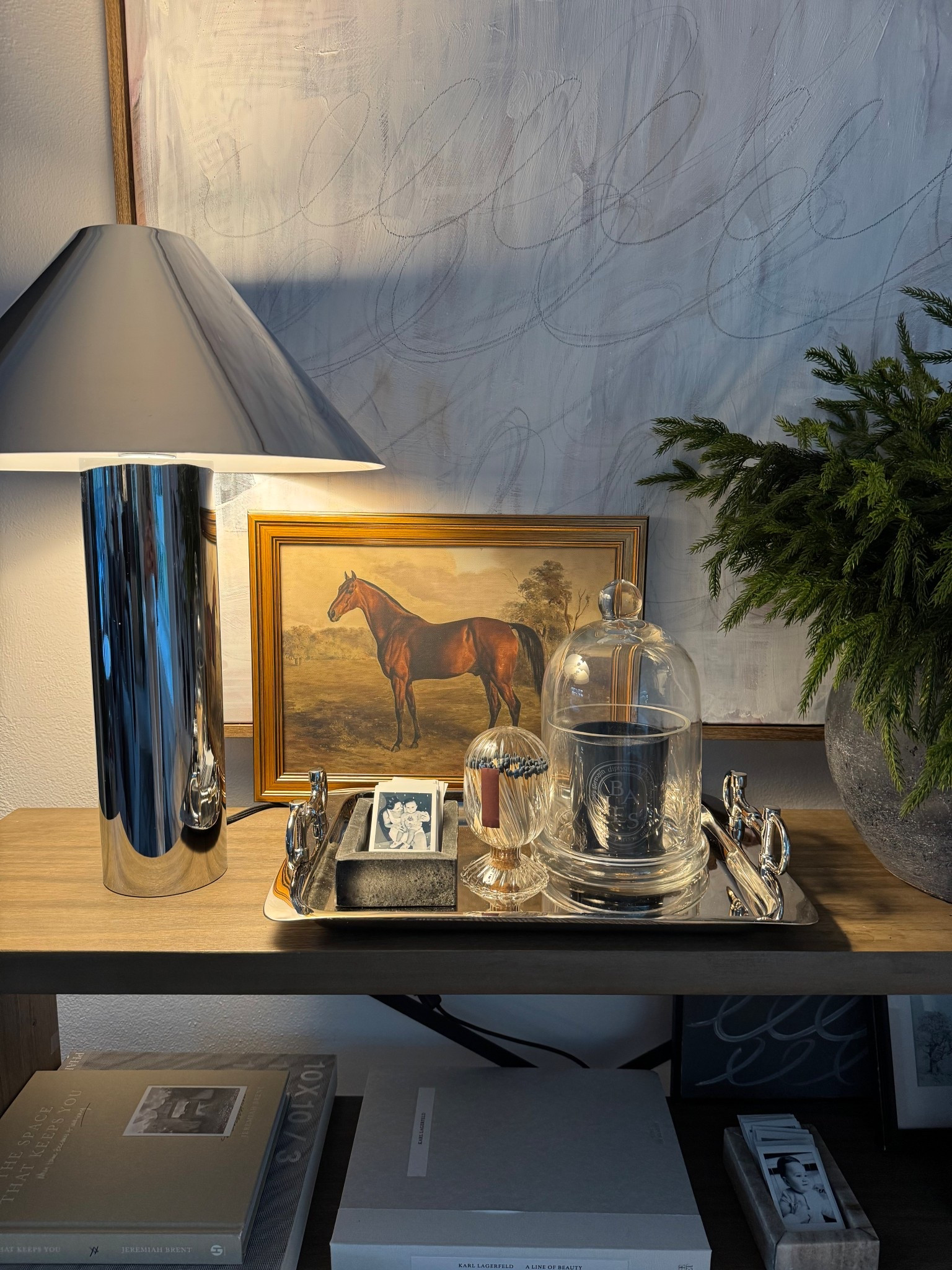 Console diaries 🐴✨🤎 horse art , silver tray, candle, coffee table books 

#LTKSaleAlert #LTKHome #LTKSeasonal
