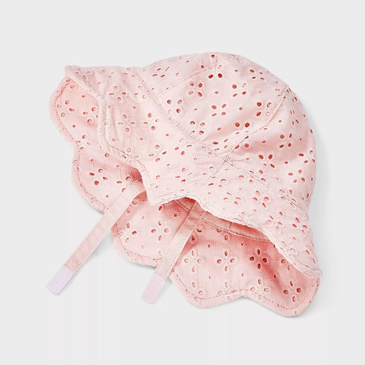Toddler Girls' Scallop Eyelet Bucket Hat - Cat & Jack™ Pink 12-24M | Target